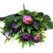 искусственные цветы букет камелий с крупными листьями цвета фиолетовый и темно-фиолетовый 27