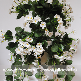 искусственные цветы фиалка (с подставкой) цвета белый 6
