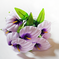 искусственные цветы букет каллы цвета фиолетовый с белым 15