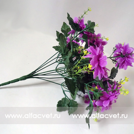 искусственные цветы маргаритка цвета фиолетовый 7