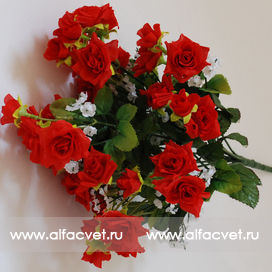 искусственные цветы розы цвета красный 4