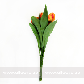 искусственные цветы букет тюльпанов цвета светло-оранжевый 25