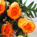 искусственные цветы розы цвета желтый с оранжевым 17