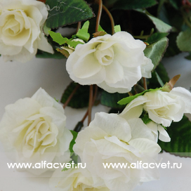 искусственные цветы маленькие розы цвета белый 6